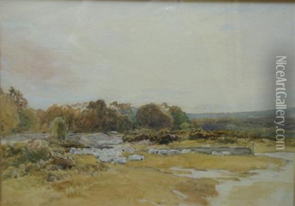 Suffolk Landscape With Sheep Oil Painting - Thomas Collier
