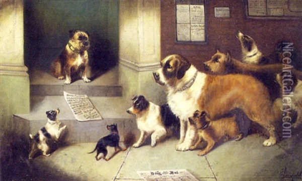 Gathering Of Dogs Oil Painting - Edward Armfield