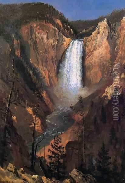 Lower Yellowstone Falls Oil Painting - Albert Bierstadt