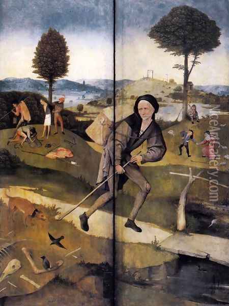 Triptych of Haywain (outer wings) Oil Painting - Hieronymous Bosch