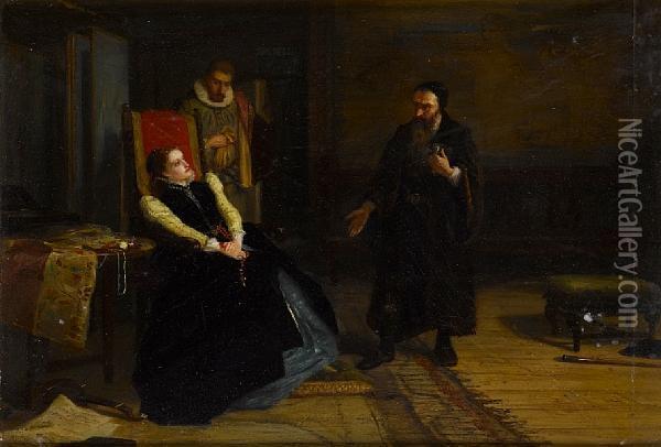 Mary Queen Of Scots And John Knox Oil Painting - Robert Herdman