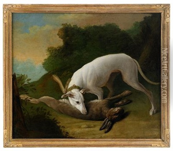 Hunting Dog With Game Oil Painting - Johann Friedrich Grooth