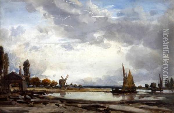 On The Thames, Near Taplow Oil Painting - James Webb