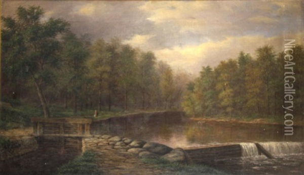 Brandywine, Third Dam Oil Painting - Alfred T. Scott