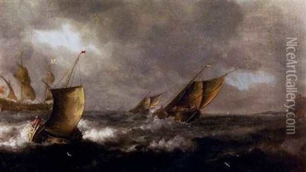 Marine Oil Painting - Justus Verwer