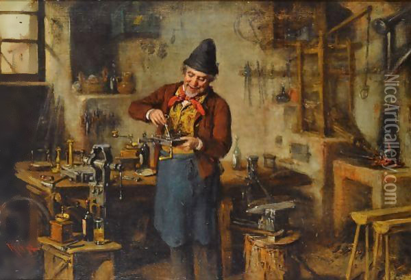 The Lock Maker Oil Painting - Hermann Kern