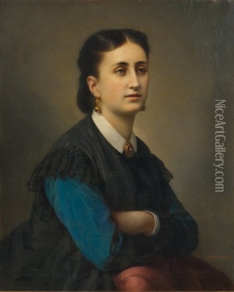 Portrait De La Comtesse Berthier, Nee Alice Berges Oil Painting - Hermann Winterhalter