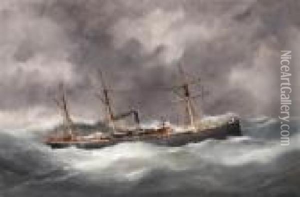 The S.s. Ardanbhan Oil Painting - Frederick Tudgay