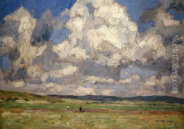 Summer Clouds over Gossfelden Oil Painting - Otto Ubbelohde