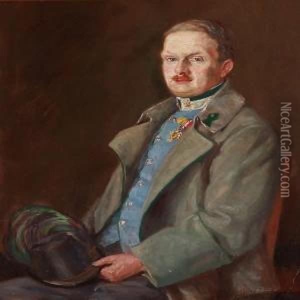 Portrait Of An Austrian Military Person Oil Painting - Karl Hayd