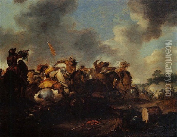 Choc De Cavalerie Oil Painting - Palamedes Palamedesz the Elder