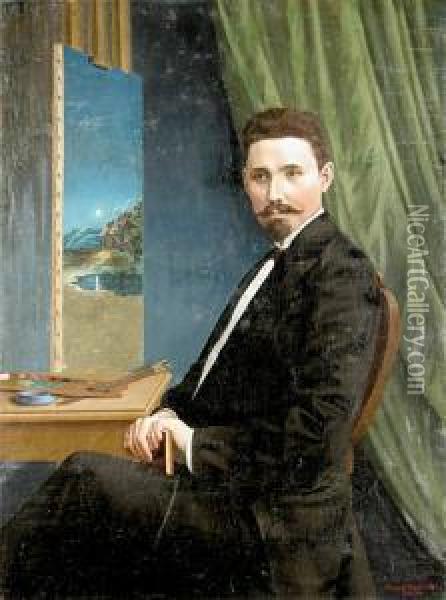 Autoportret, 1929 R. Oil Painting - Antonin Szymanski