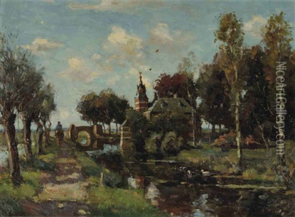 Kasteel Te Hoorn, Rijswijk Oil Painting - Berend Jan Brouwer