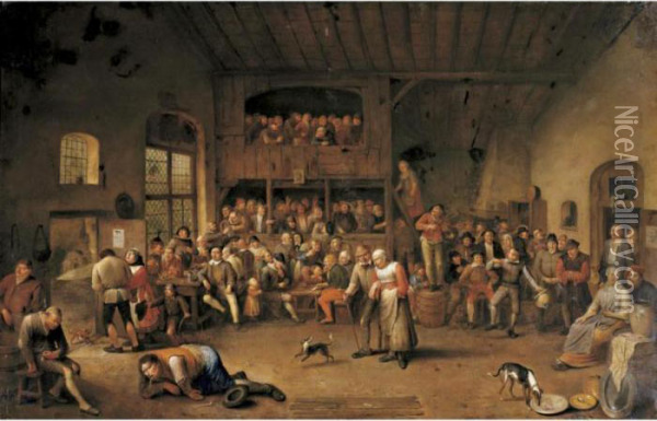 Tavern Scene Oil Painting - Egbert Jaspersz. van, the Elder Heemskerck