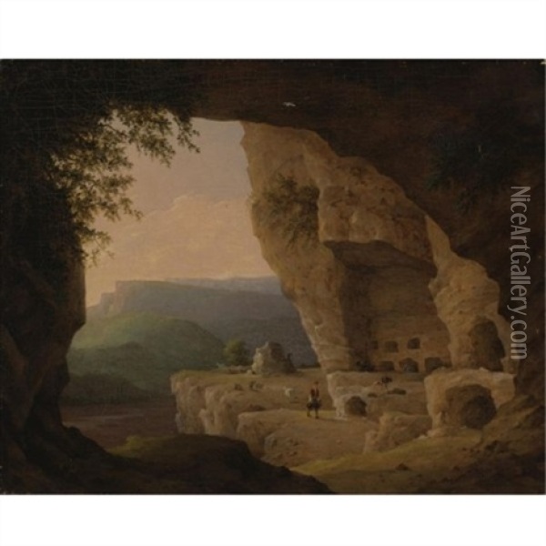 View Of A Grotto In Crimea Oil Painting - Nikanor Greigor'evich Chernetsov