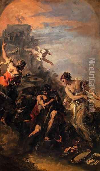 Hercules at the Crossroad Oil Painting - Sebastiano Ricci