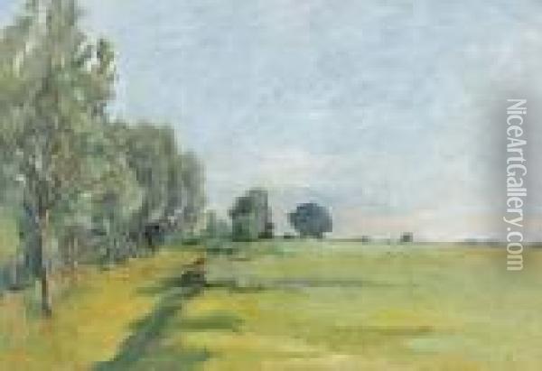 Sommerliche Wiesenlandschaft. Oil Painting - Gustave Jeanneret