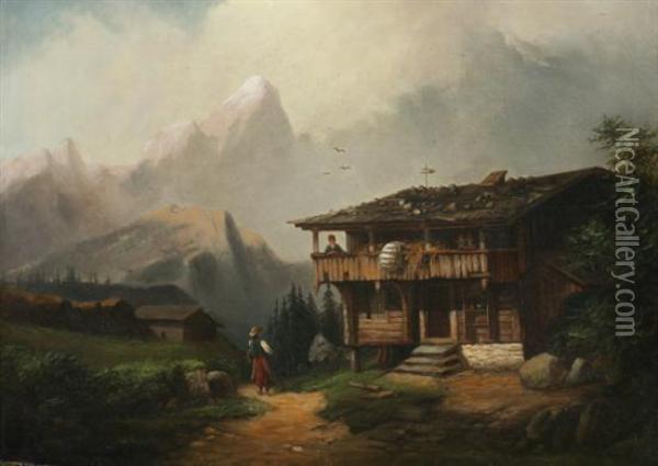 Prunch Schepen Am Zirler Berg Oil Painting - Heinrich Burkel
