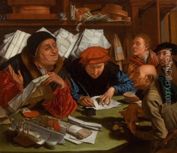 The Notary Oil Painting - Marinus van Reymerswaele