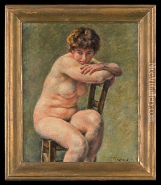 Sitting Model Oil Painting - Josef Pankiewicz
