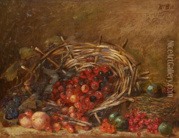 Le Panier De Cerises Oil Painting - Hubert Bellis