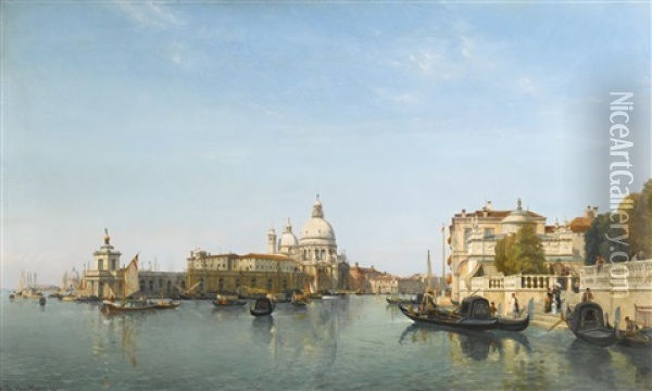The Punta Della Dogana And Grand Canal, Venice Oil Painting - Jean Baptiste van Moer