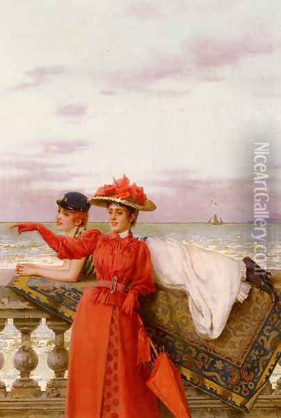 Looking Out To Sea Oil Painting - Vittorio Matteo Corcos