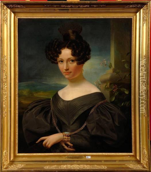 Portrait D'une Dame De Qualite Oil Painting - Fanny Geefs