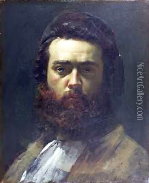 Self Portrait as a Young Man Oil Painting - Victor Francois Eloi Biennoury
