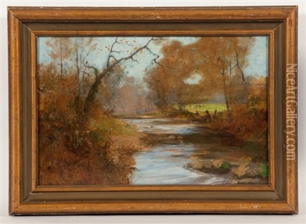 Early Autumn On The River Oil Painting - Alexander Mann