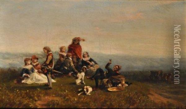 Saltimbanques Oil Painting - Charles Labord Labor
