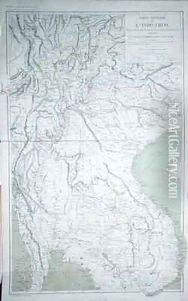 Map of Indochina from Atlas du Voyage dExploration en Indochine 1866-68 Oil Painting - Francis Garnier