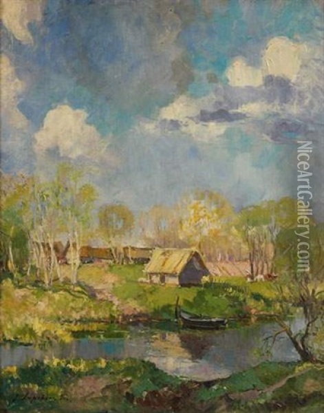 Campagne Russe Oil Painting - Georgi Alexandrovich Lapchine