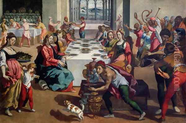 Wedding at Cana 1580-85 Oil Painting - Andrea Boscoli