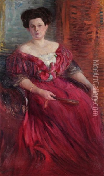 Portrat Einer Dame Oil Painting - Dora Hitz