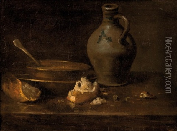 Assiette Oil Painting - Jean-Baptiste-Simeon Chardin