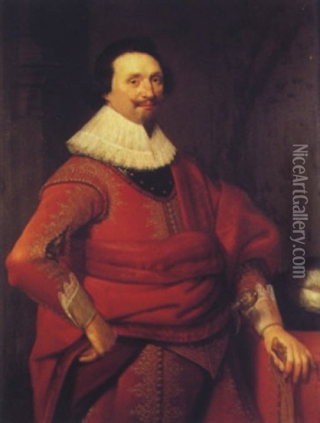 Portrait Du General Spinola (?) Oil Painting - Adam Louisz Colonia