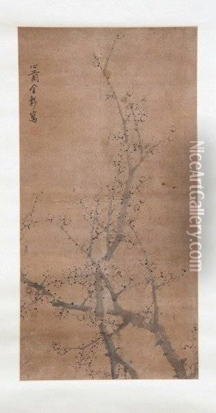 Prunus Blossom Oil Painting - Xie Jin