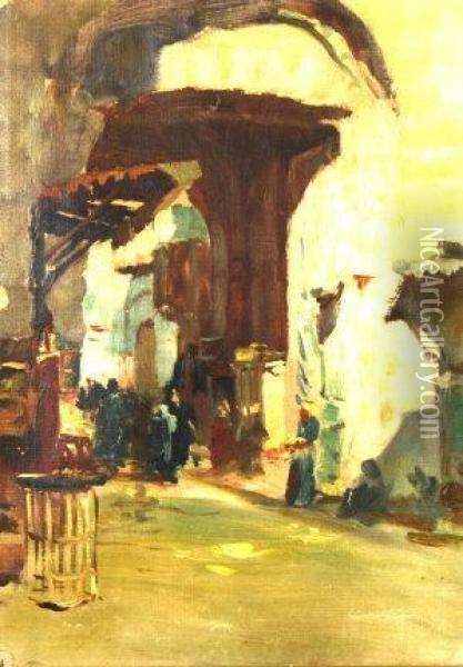North African Street Scene Oil Painting - William Logsdail