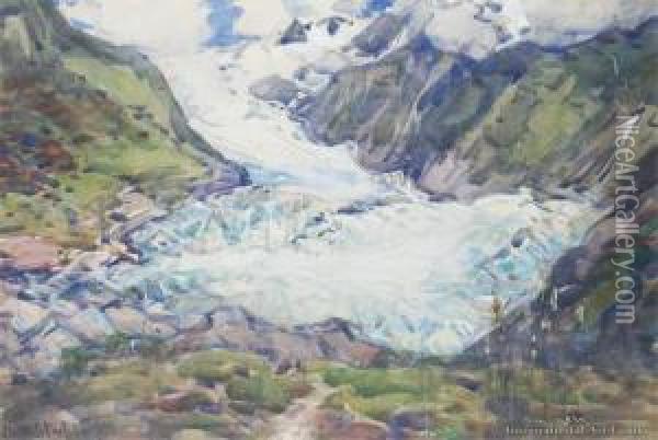 Franz Josef Glacier Oil Painting - Margaret Olrog Stoddart