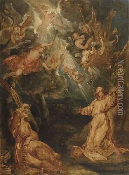 Saint Francis receiving the Stigmata Oil Painting - Sir Peter Paul Rubens
