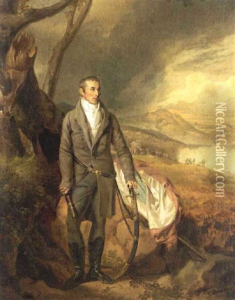 Portrait Du Duc De Wellington (?) Oil Painting - Joseph Dionysius Odevaere