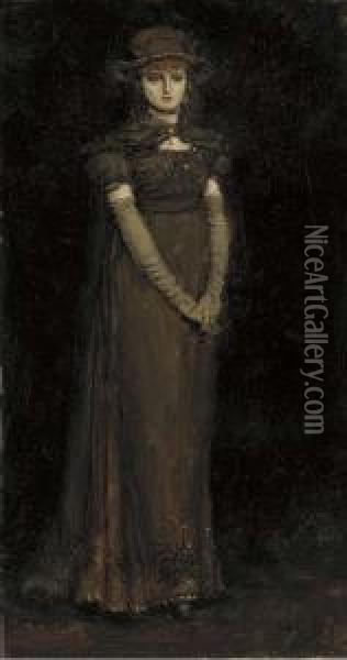 Miss Mary Anderson As Paulina Oil Painting - George Henry Boughton