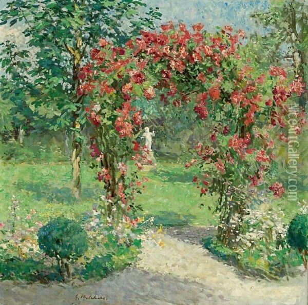 The Crimson Rambler Oil Painting - Gari Julius Melchers