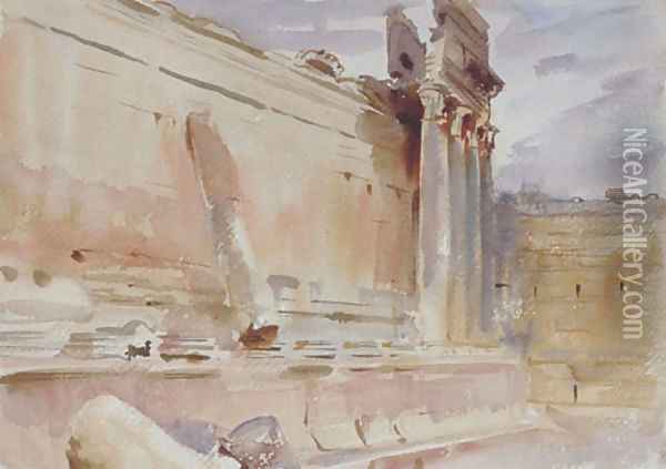 Temple of Bacchus Baalbek 1906 Oil Painting - John Singer Sargent