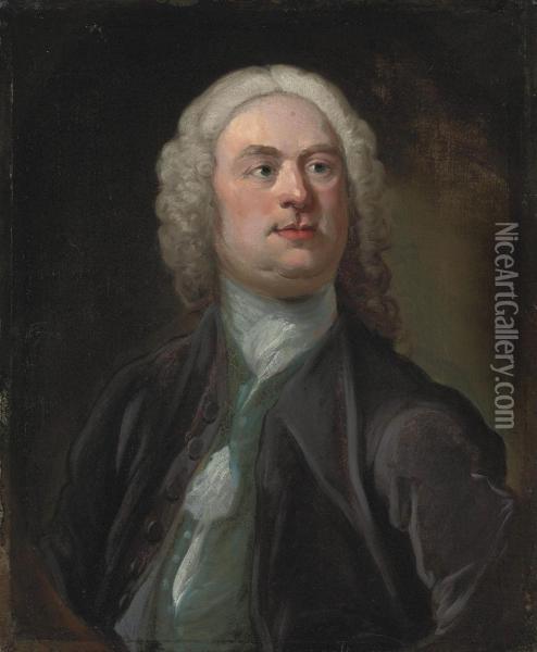 Portrait Of A Gentleman Oil Painting - James Latham