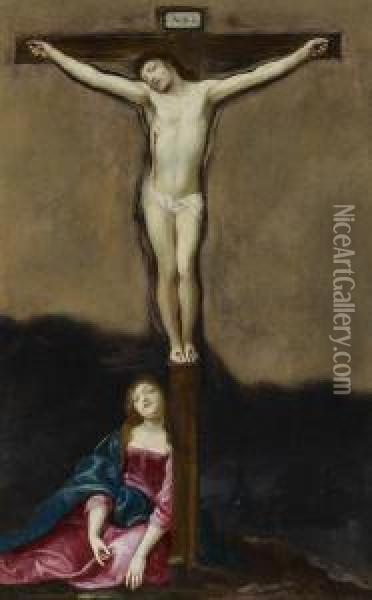 La Crucifixion Avec Sainte Marie-madeleine Oil Painting - Guido Cagnacci
