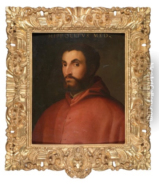 Portrat Von Kardinal Ippolito De Medici Oil Painting - Cristofano di Papi dell' Altissimo