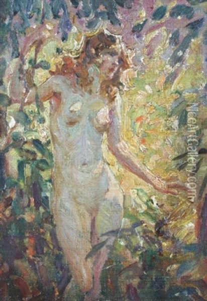 Female Nude (+ Another; Pair) Oil Painting - Glenn C. Sheffer