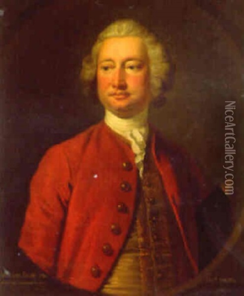 Portrait Of William Fielde Half Length Oil Painting - Thomas Hudson